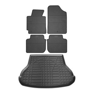 Hyundai Elantra Floor-Trunk Mats - Omac - El-Toro & YPS - Black - '11-'16 Hyundai Elantra Floor-Trunk Mats - Omac - El-Toro & YPS - Black - '11-'16